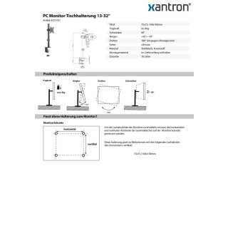 PC Monitor Tischhalterung 13-32, Xantron ECO-F01