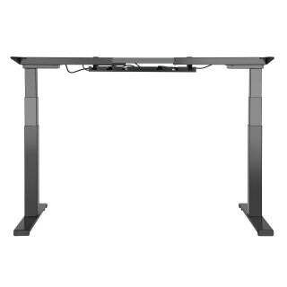 Bürotisch höhenverstellbar schwarz Tischplatte Vollholz Buche 160x80cm