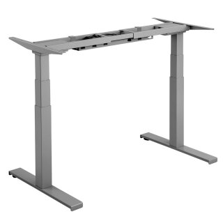 Bürotisch höhenverstellbar grau Tischplatte Ahorn Melaminharz 160x80cm