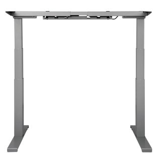 Bürotisch höhenverstellbar grau Tischplatte Ahorn Melaminharz 160x80cm
