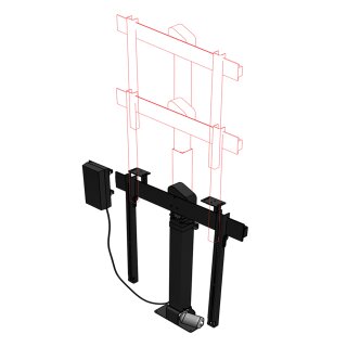 TV Möbel Lift mit Klappe elektrisch für Monitore bis 50 Zoll drehbar höhenverstellbar Xantron PREMIUM-K1-RotoLift-AutoLid
