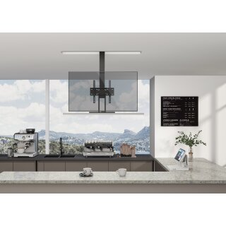 Motorisierte TV Monitorhalterung als Bodenlift oder Deckenlift für Boden- und Deckenmontage sowie zum Möbeleinbau