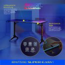 Xantron® Gaming Schreibtisch mit LED 136x65cm Gaming Tisch Cyberwarrior schwarz